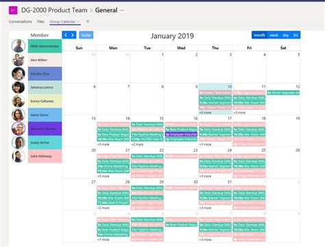 microsoft teams group calendar.